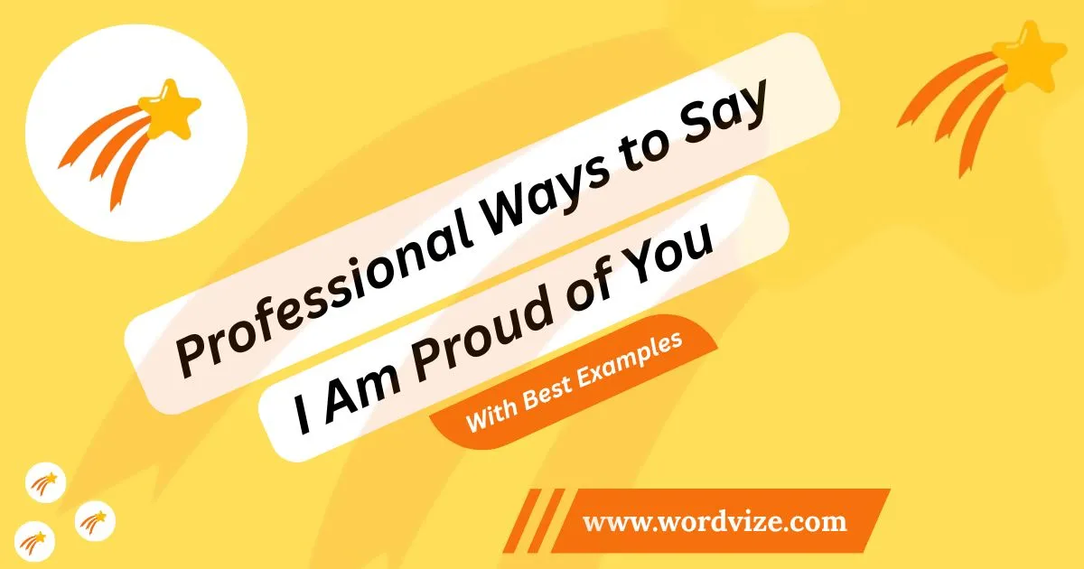 I am proud of you